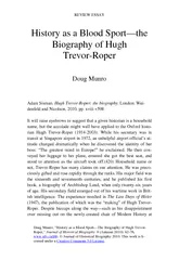REVIEW ESSAY Doug Munro History as a Blood SportThe Bi