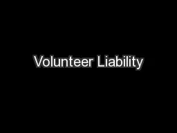 Volunteer Liability