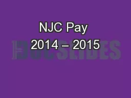 NJC Pay 2014 – 2015