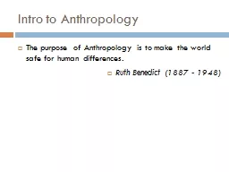 Intro to Anthropology