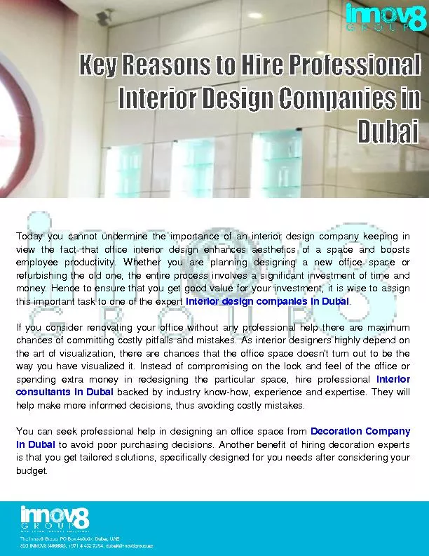 Interior Design Companies In Dubai