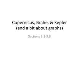 Copernicus, Brahe, & Kepler