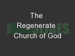 The Regenerate Church of God