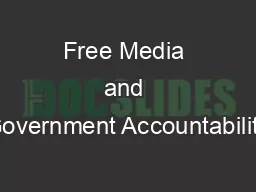 Free Media and Government Accountability