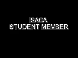 ISACA STUDENT MEMBER