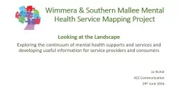 Wimmera & Southern Mallee Mental Health Service Mapping