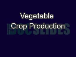 Vegetable Crop Production