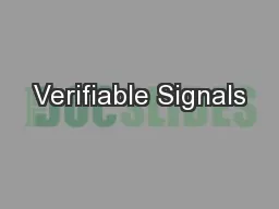 Verifiable Signals
