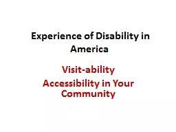 Experience of Disability in America