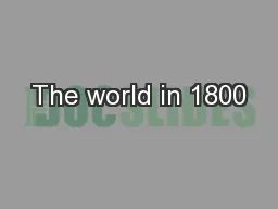 The world in 1800