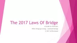 The 2017 Laws Of Bridge