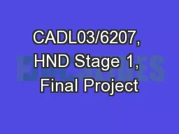 CADL03/6207, HND Stage 1, Final Project