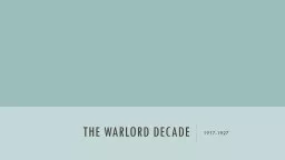 The Warlord decade