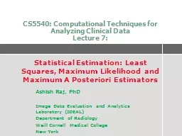 CS5540: Computational Techniques for Analyzing Clinical Dat