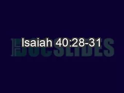 Isaiah 40:28-31
