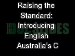 Raising the Standard: Introducing English Australia’s C