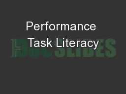 Performance Task Literacy
