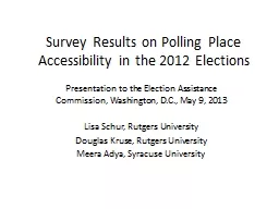 Survey Results on Polling Place Accessibility in the 2012 E