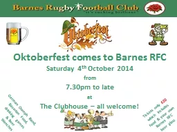 Oktoberfest comes to Barnes RFC