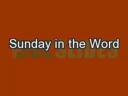 Sunday in the Word