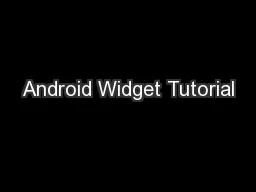 Android Widget Tutorial