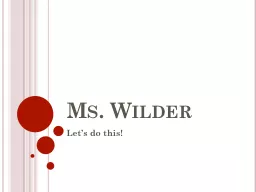 Ms. Wilder