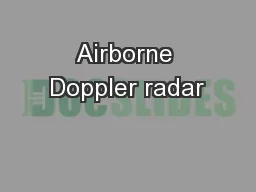 Airborne Doppler radar