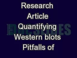 Research Article Quantifying Western blots Pitfalls of