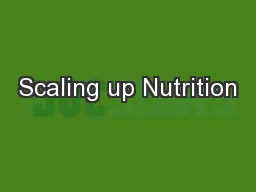 Scaling up Nutrition