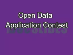 Open Data Application Contest
