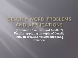 Density Word Problems