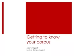 Getting to know your corpus