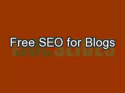 Free SEO for Blogs