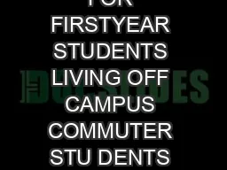   SCHEDULE FOR FIRSTYEAR STUDENTS LIVING OFF CAMPUS COMMUTER STU DENTS Fall Welc