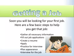 Getting a Job