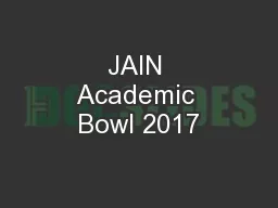 JAIN Academic Bowl 2017