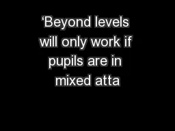 ‘Beyond levels will only work if pupils are in mixed atta