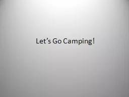 Let’s Go Camping!