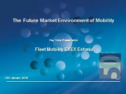 The Future Market Environment of Mobility