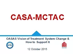 OASAS Vision of Treatment System Change & How to Suppor
