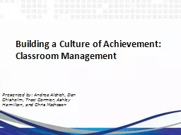 Building a Culture of Achievement: Classroom Management