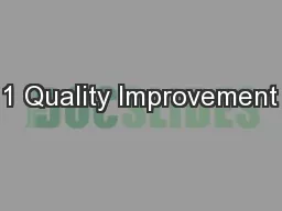 1 Quality Improvement