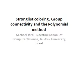 Strong list coloring, Group connectivity and the Polynomial