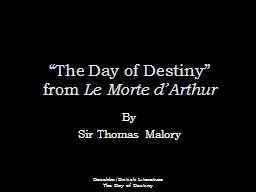 Geschke/British Literature       The Day of Destiny