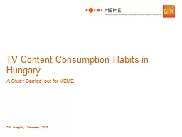 TV Content Consumption Habits