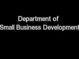Department of Small Business Development