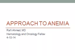 Approach to Anemia