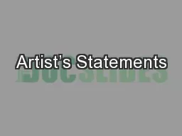 Artist’s Statements