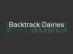 Backtrack Dairies