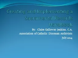 Creating and Implementing a Sacramental Records Handbook